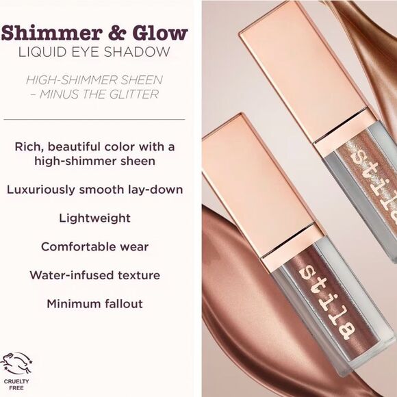 Stila Shimmer & Glow Liquid Eye Shadow In Pigalle Full Size NIB - Picture 6 of 7